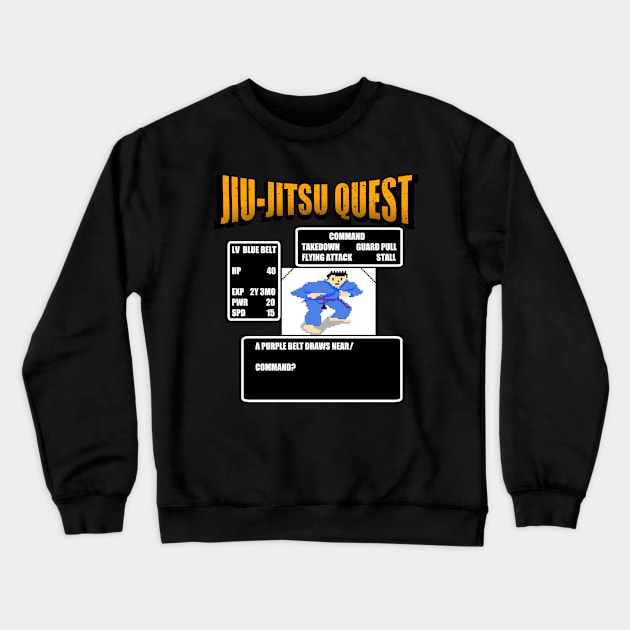 Jiu Jitsu Quest BJJ MMA Retro gaming shirt Crewneck Sweatshirt by eokakoart